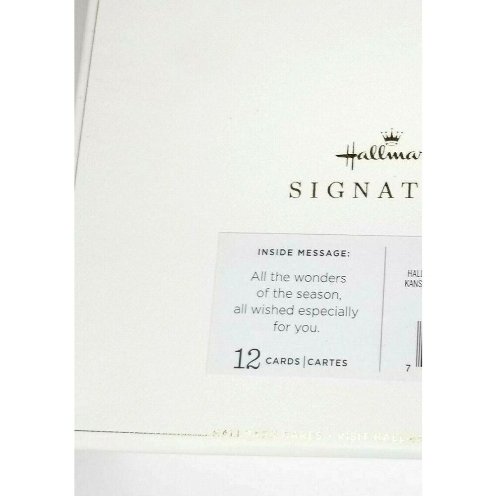 Hallmark Signature Lux Christmas Cards Happy Holidays Cream with Gold Foil 12 ct - Picture 2 of 2